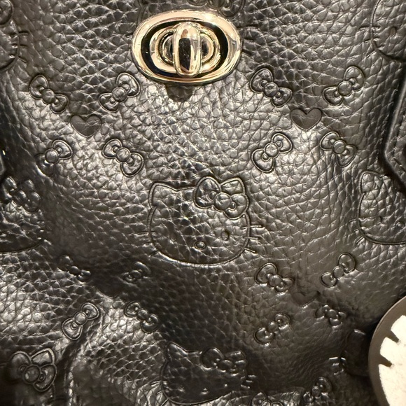 Vintage Hello Kitty Black Embossed Leather Tote - Picture 11 of 13